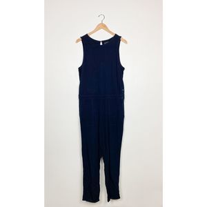Koral Open Back Jumpsuit, Navy Blue, Lg
